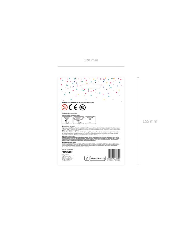 Foil Balloon Heart, 45cm, white