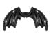 Foil Balloon Bat Wings, Black Matte with Stars, 85 x 50 cm