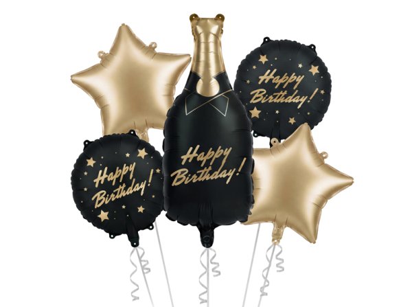 Обложка книги «Foil balloon set Bottle Happy Birthday, mix (1 pkt / 5 pc.)»