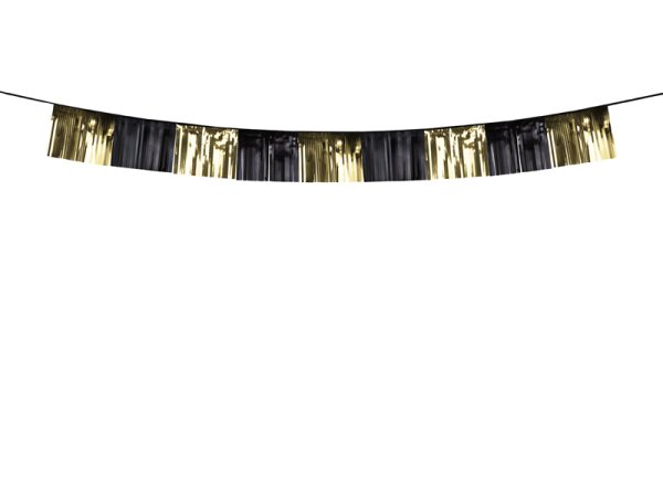 Обложка книги «Foil fringe garland, 300x25 cm, black and gold»