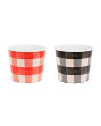 Snack buckets Check pattern, 14 cm, mix (1 pkt / 2 pc.)
