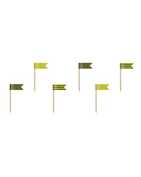 Cupcake Toppers Mini Flags Bee, mix, 7cm (1 pkt / 6 pc.)