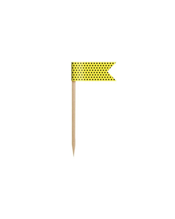 Cupcake Toppers Mini Flags Bee, mix, 7cm (1 pkt / 6 pc.)