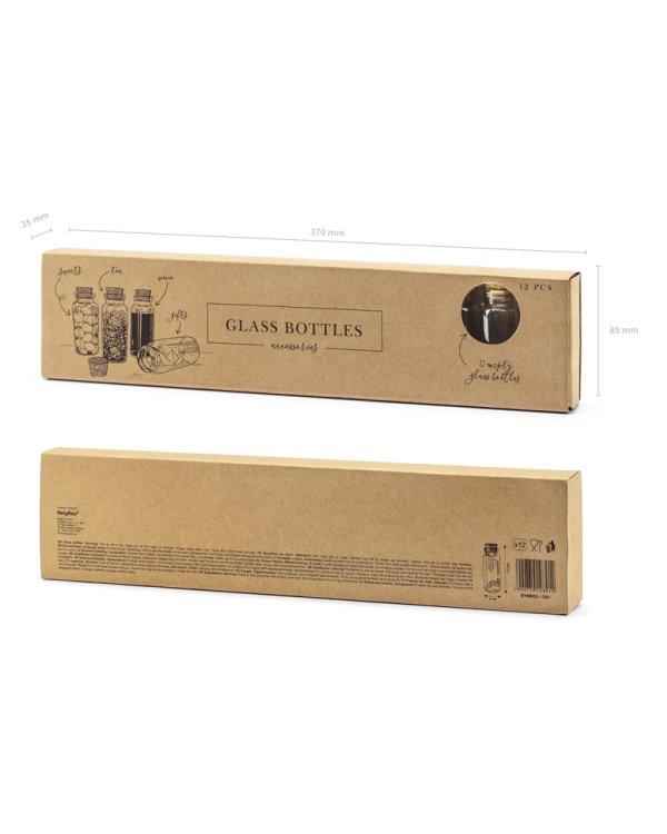 Glass bottles with cork plug, 7.5cm (1 pkt / 12 pc.)