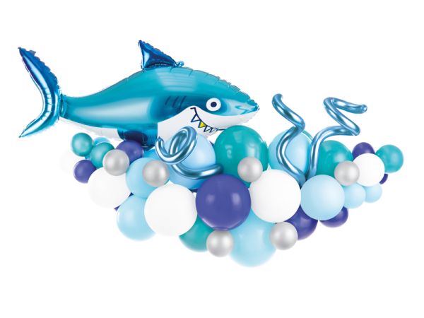 Balloon garland - Shark, blue, 150x95cm Balloon garland - Shark, blue, 150x95cm