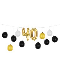 Balloon garland 3in1 - 40th birthday, mix, 260x32cm