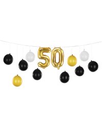 Balloon garland 3in1 - 50th birthday, mix, 260x32cm