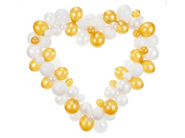 Balloon garland with frame, white, 160 cm
