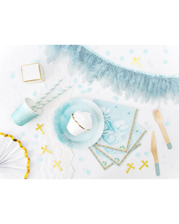 Feather garland, light misty blue, lenght 1m