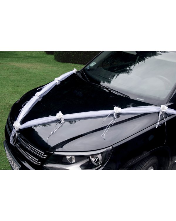 Organza garlands, white, 1.8m (1 pkt / 2 pc.)