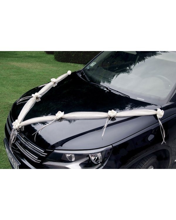 Organza garlands, cream, 1.8m (1 pkt / 2 pc.)