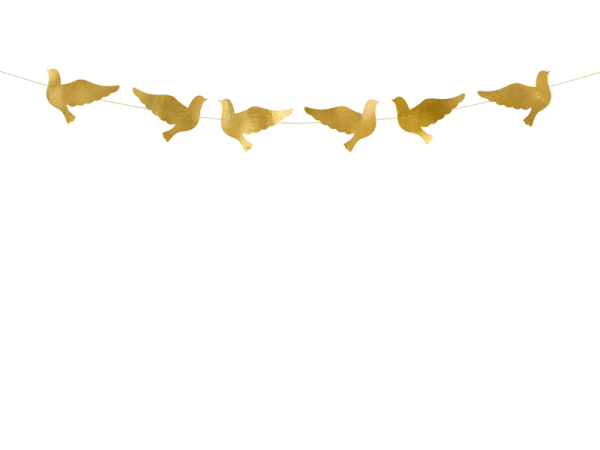 Garland Doves, gold, 86cm