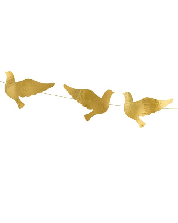 Garland Doves, gold, 86cm