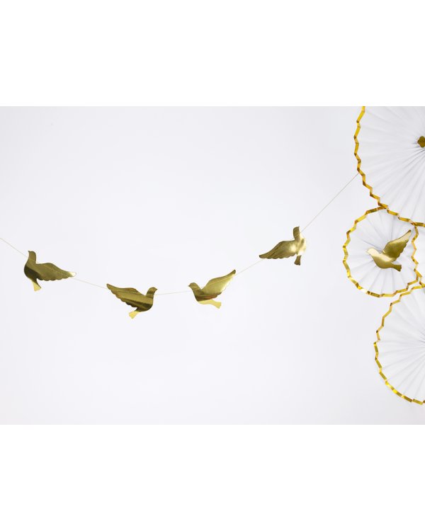 Garland Doves, gold, 86cm