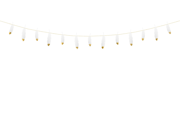 Garland Feathers, white, 1.6m
