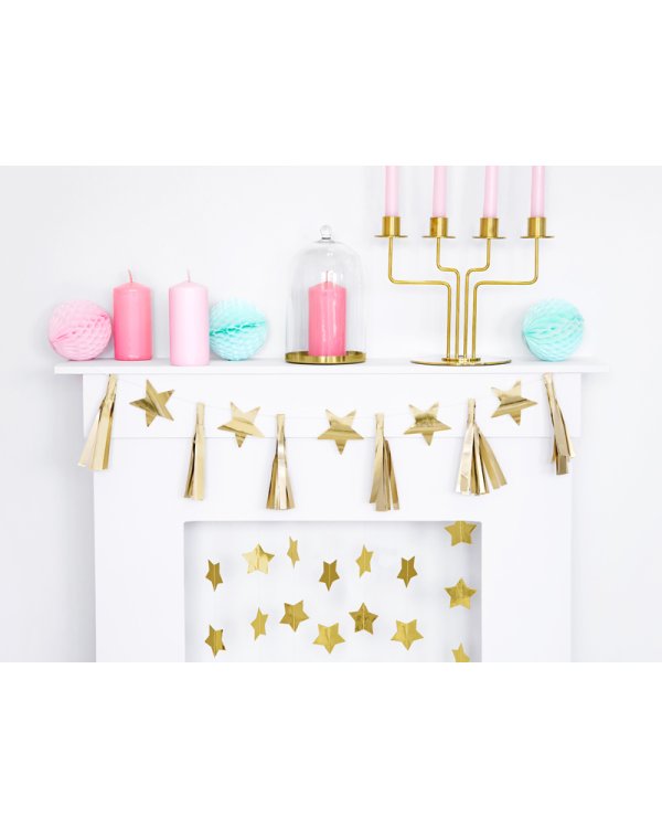 Paper garland Stars, gold, 1.3m
