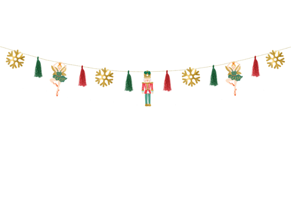 Paper garland Nutcracker, mix, 2m