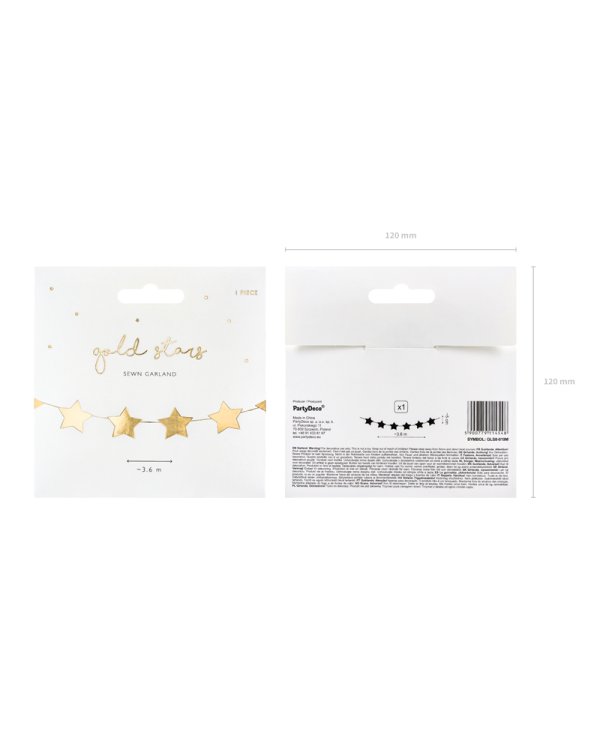 Garland Stars, gold, 3.6m
