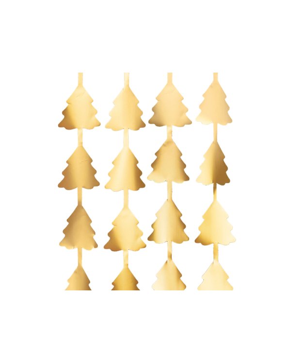 Backdrop - Christmas trees, gold, 100x245cm