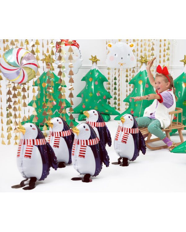 Backdrop - Christmas trees, gold, 100x245cm