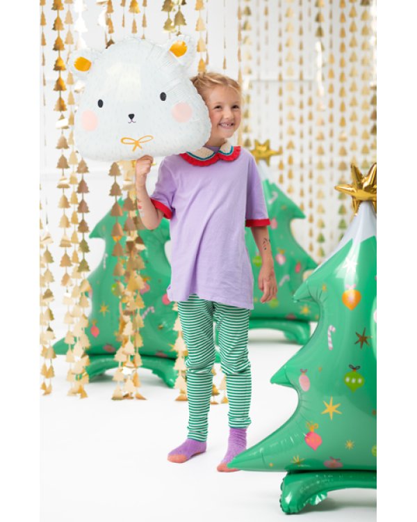 Backdrop - Christmas trees, gold, 100x245cm