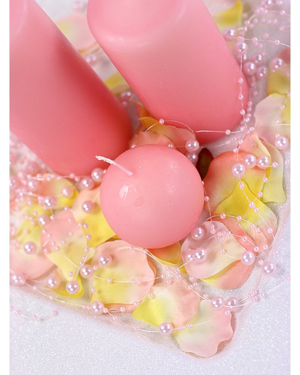 Pearl garlands, light pink, 1.3m (1 pkt / 5 pc.)