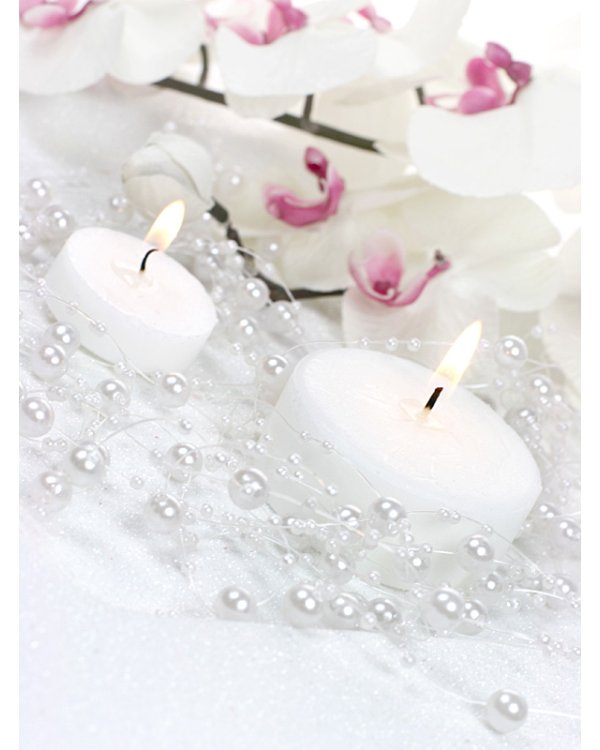 Pearl garlands, pearl, 1.3m (1 pkt / 5 pc.)