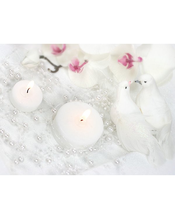 Pearl garlands, pearl, 1.3m (1 pkt / 5 pc.)