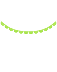 Scalloped fringe garland, green apple, 3m