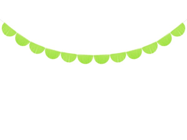 Scalloped fringe garland, green apple, 3m