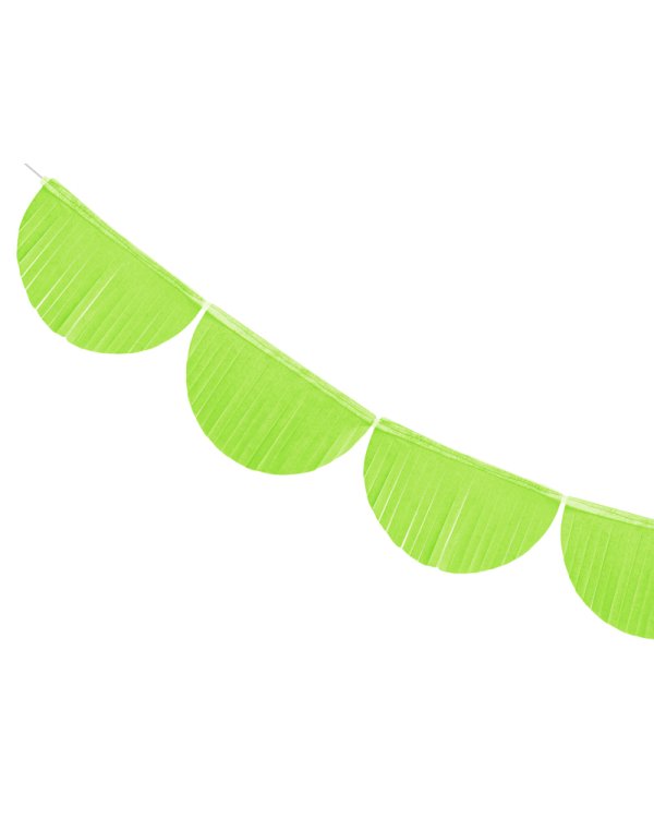 Scalloped fringe garland, green apple, 3m