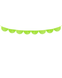 Scalloped fringe garland, green apple, 3m