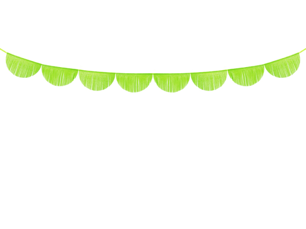 Scalloped fringe garland, green apple, 3m