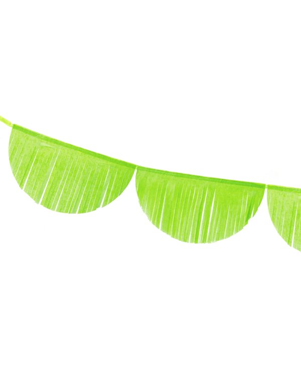 Scalloped fringe garland, green apple, 3m