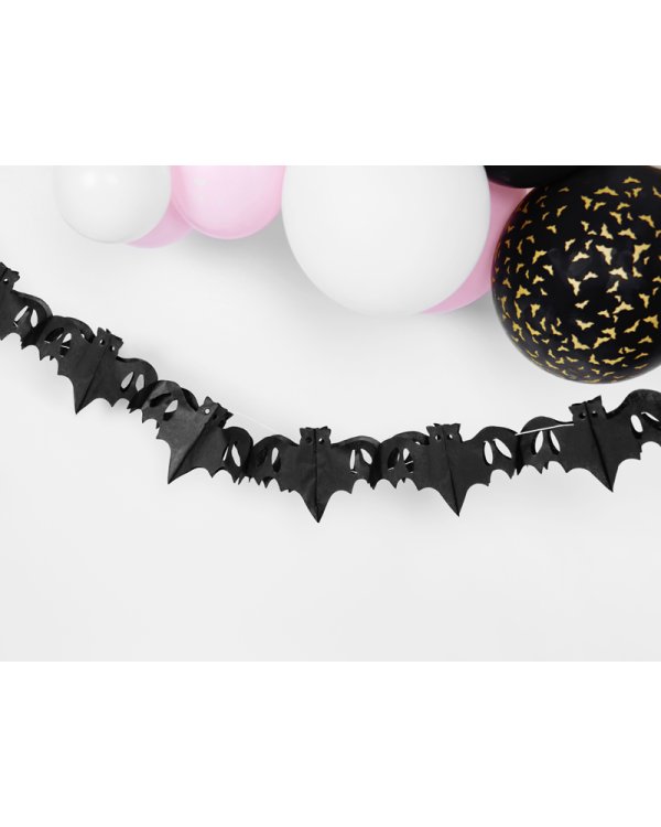 Tissue garland Bats, black, 4m