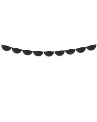 Tissue garland Rosettes, black, 3m