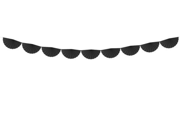 Tissue garland Rosettes, black, 3m