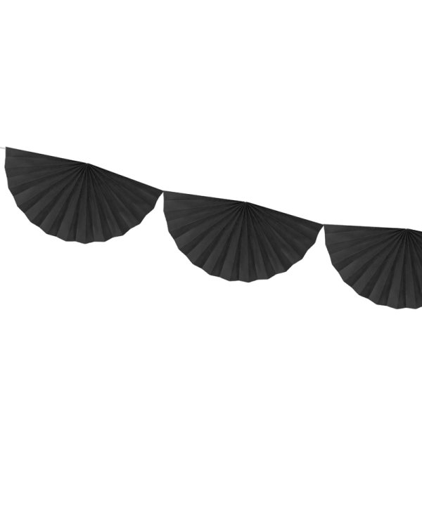 Tissue garland Rosettes, black, 3m