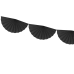 Tissue garland Rosettes, black, 3m