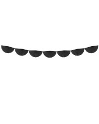 Tissue garland Rosettes, black, 3m