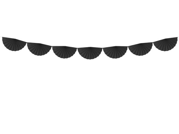 Tissue garland Rosettes, black, 3m