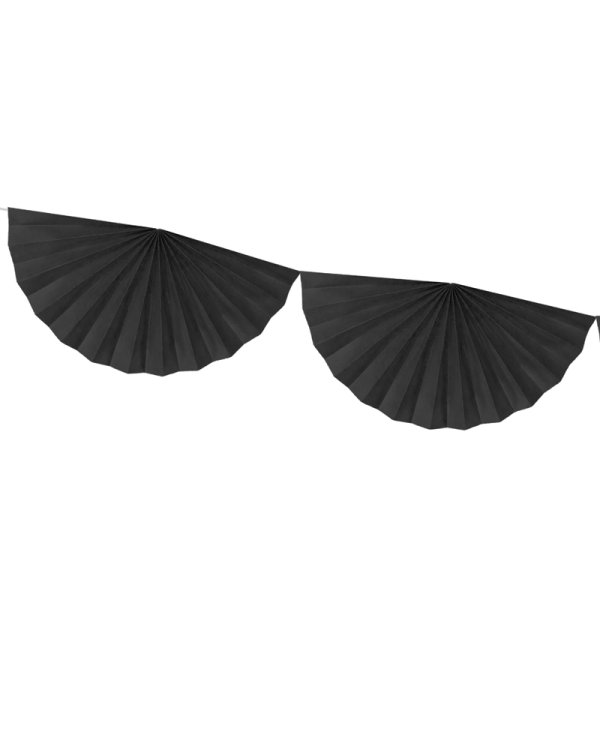 Tissue garland Rosettes, black, 3m