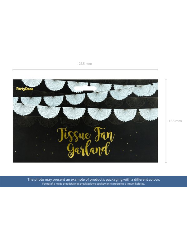 Tissue garland Rosettes, black, 3m
