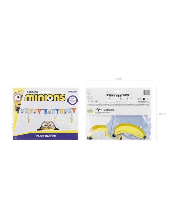 Banner Happy Birthday Minions, 50x153 cm
