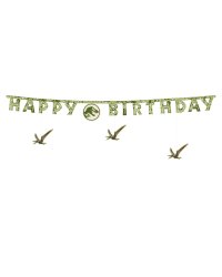 Banner Happy Birthday Jurassic World, 45x165 cm, mix