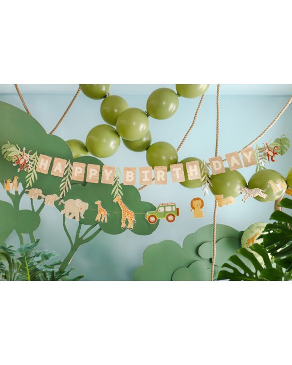 Banner Happy Birthday Safari, 180 cm, mix