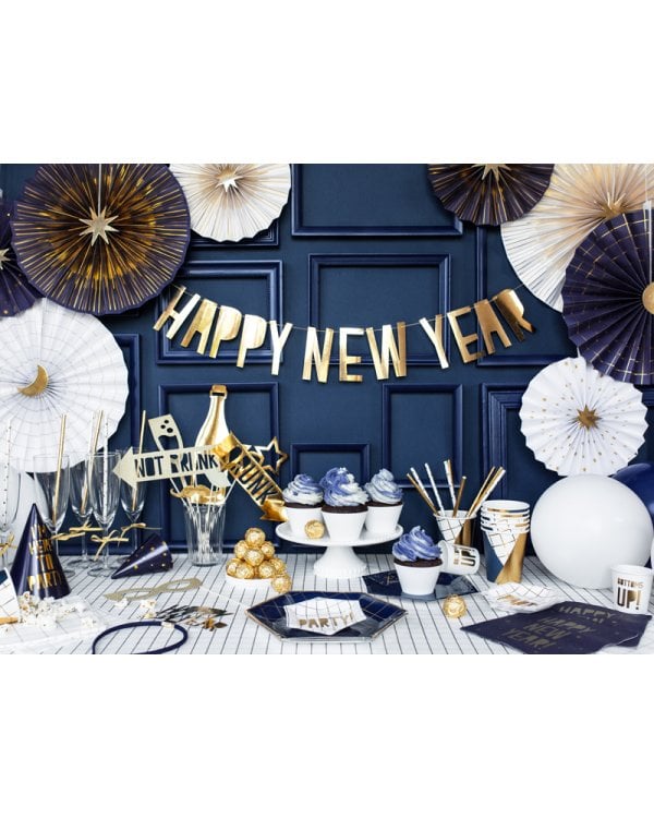 Banner Happy New Year, gold, 10 x 90 cm