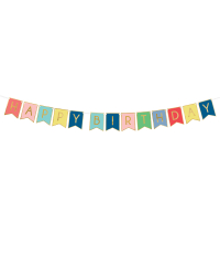 Banner Happy Birthday, mix, 15 x 175 cm