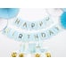 Banner Happy Birthday, light blue, 15 x 175 cm