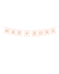 Banner Mąż Żona, light pink, 15 x 110 cm